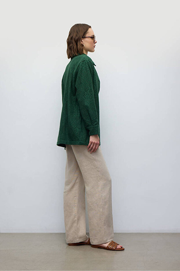 Forest Green Crocheted Jacket - 5