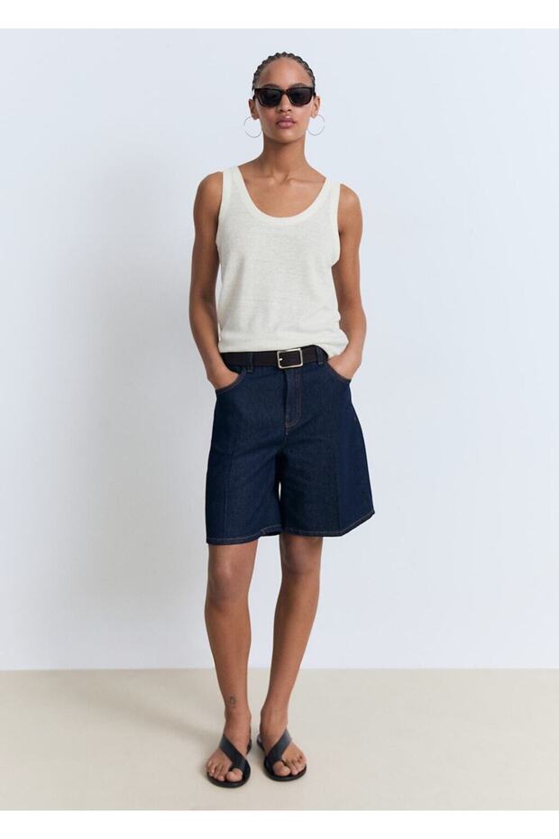 Kollu keten bluz - 2