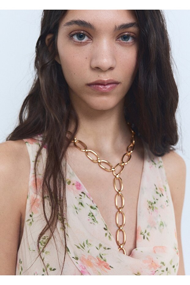 Çiçek desenli dökümlü elbise - 6