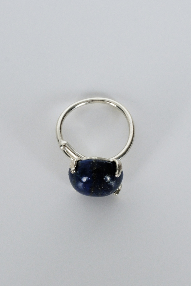 خاتم كوبال ستون فضي قابل للتعديل باللون الأزرق الداكن - 5