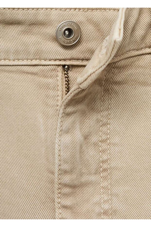 Slim fit kot bermuda şort - 5