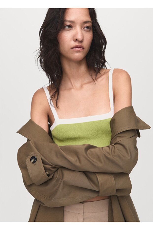 Sırtı kruvaze triko bluz - 6