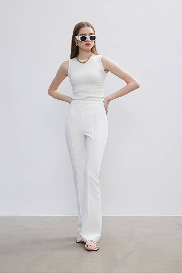 EKRU İSPANYOL PAÇA PANTOLON - 8