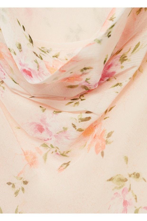 Çiçek desenli dökümlü elbise - 8