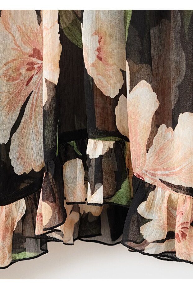 Yarı transparan çiçekli bluz - 8