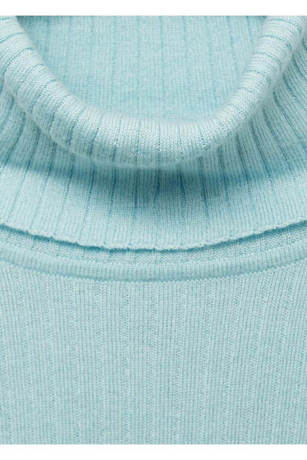 Yün karışımlı balıkçı yaka kazak - 7