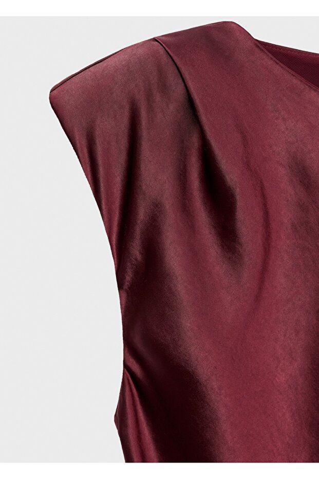 Saten dar kesim elbise - 8