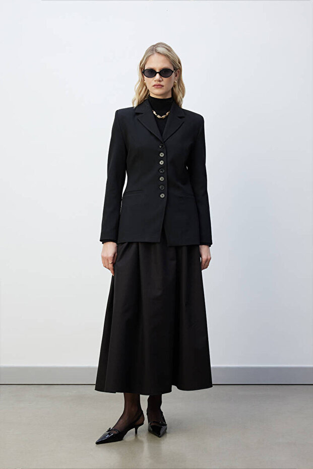 SİYAH ÇOK DÜĞMELİ BLAZER - 4