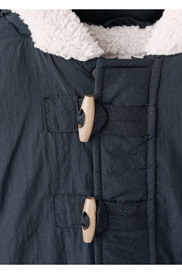 Kapüşonlu düğmeli anorak - 4