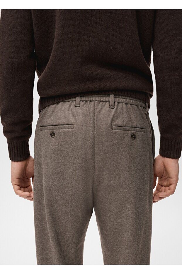 Slim fit flanel pantolon - 8