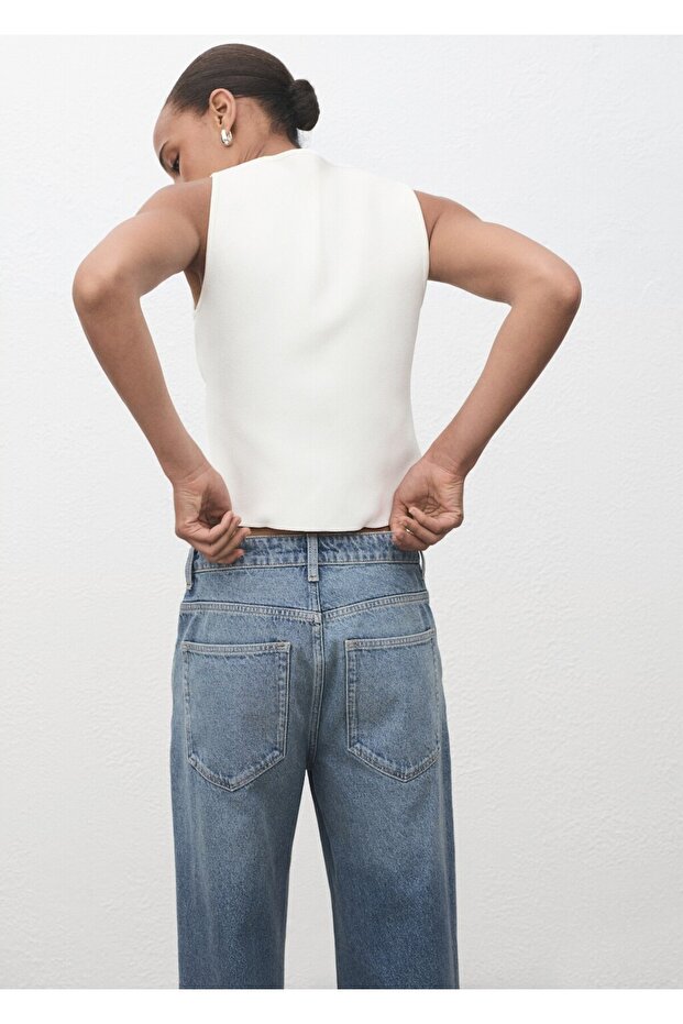 Mücevher düğmeli triko yelek - 4