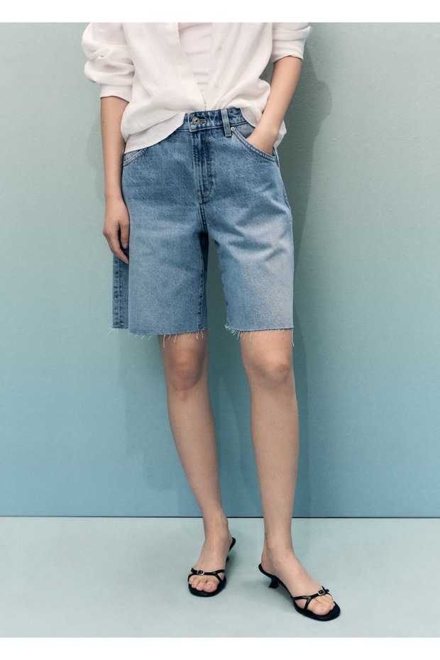 Dikişşsiz denim şort - 1