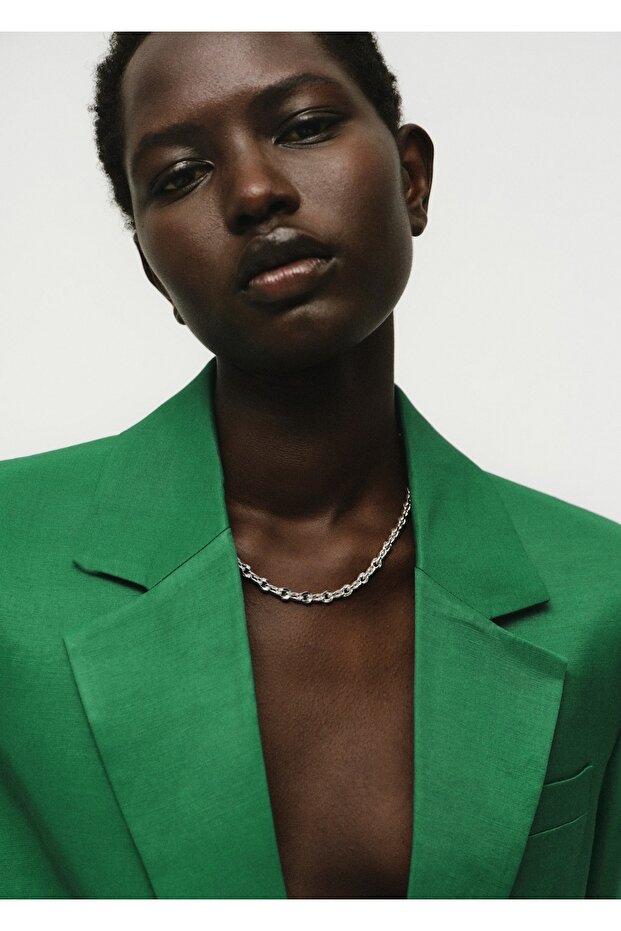 Keten karışımlı blazer ceket - 6