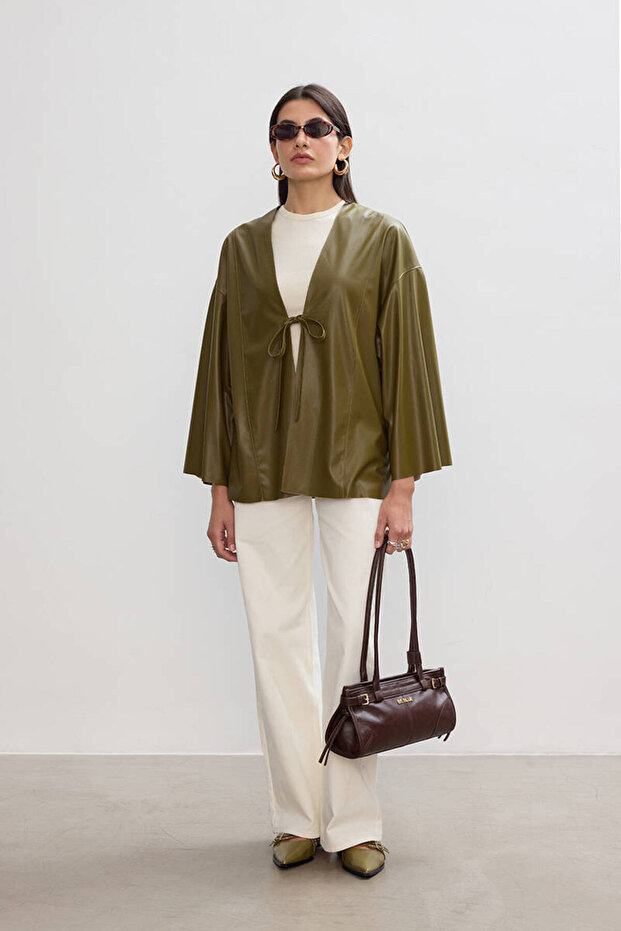 HAKİ DERİ KİMONO - 3