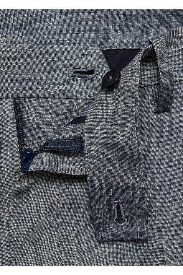 Dar kesimli keten pantolon - 5