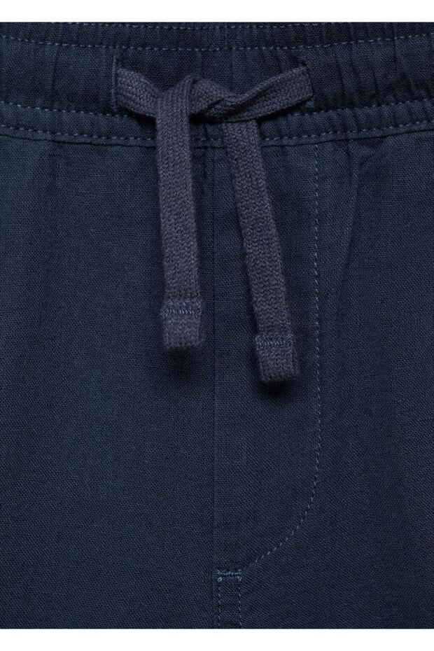 Beli elastik keten bermuda şort - 4