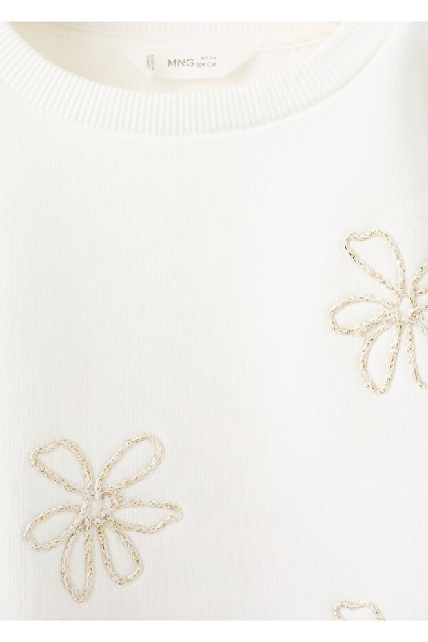Çiçek işlemeli sweatshirt - 4