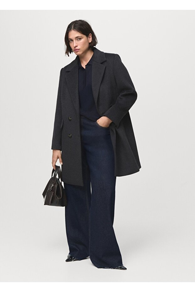 Kruvaze yün palto - 8