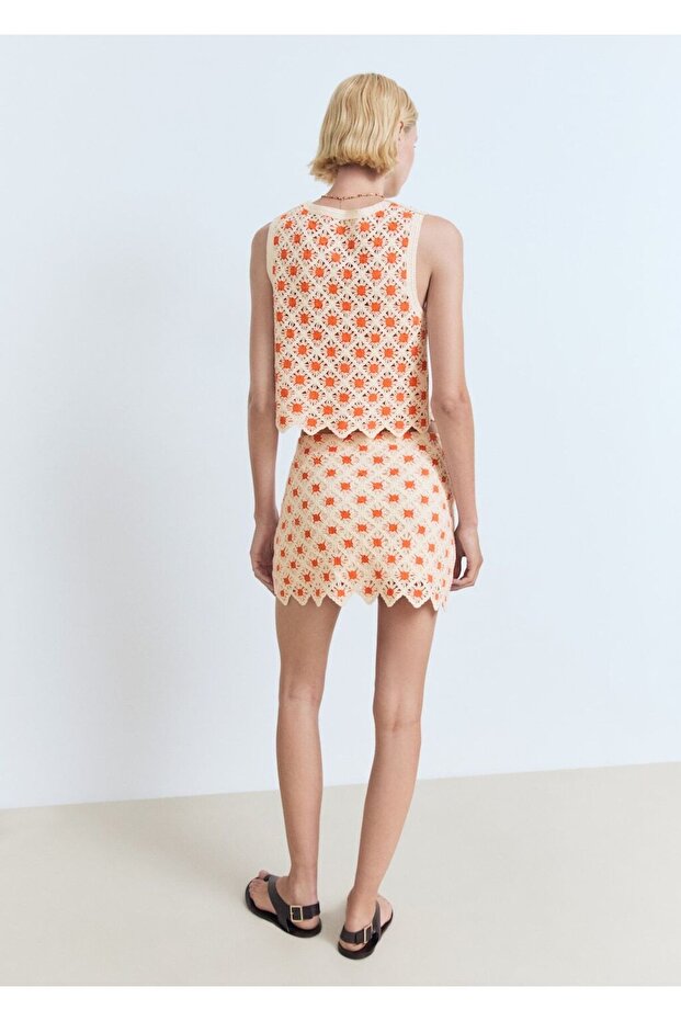 Kuşaklı dantel bluz - 4