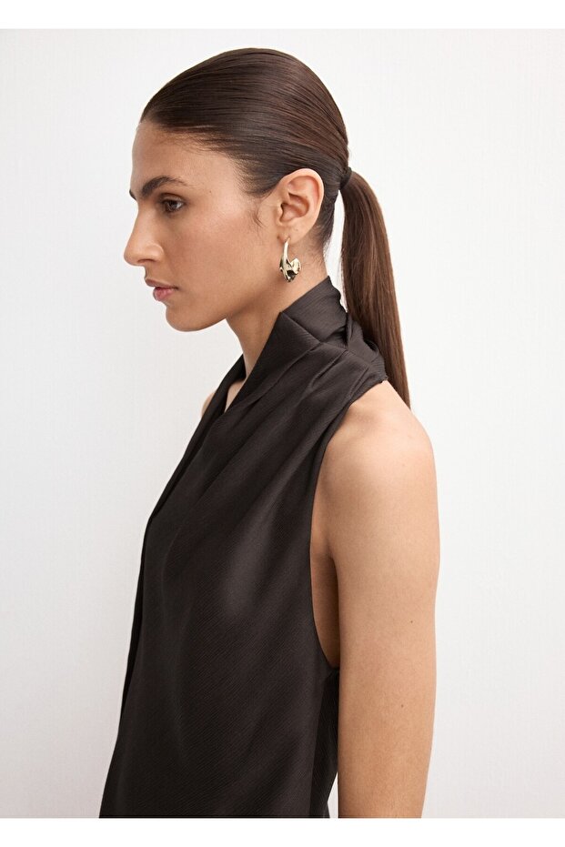 Fular yakalı bluz - 6