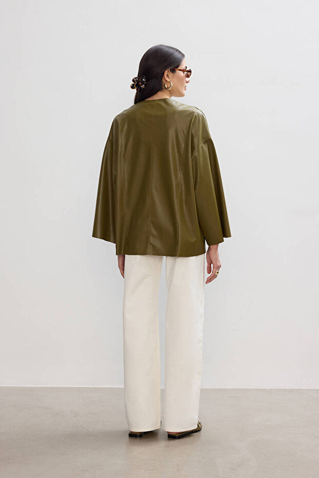 HAKİ DERİ KİMONO - 7