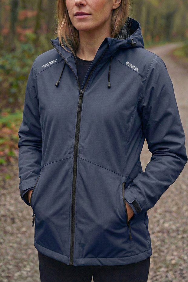 Women's Navy Blue Shoulder Detailed Seasonal Sports Raincoat