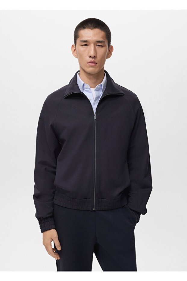 Regular fit fermuarlı sweatshirt - 1