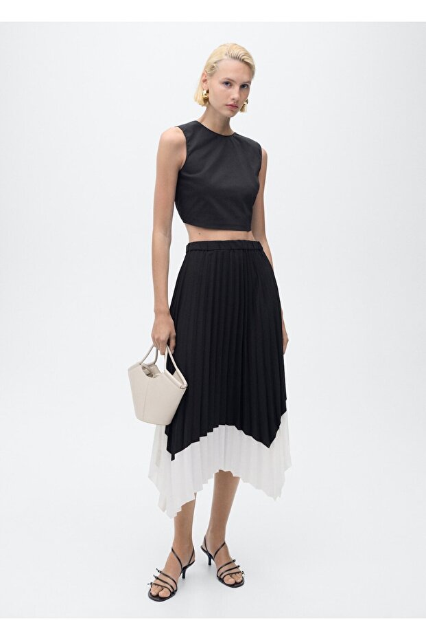 Pileli asimetrik etek - 2