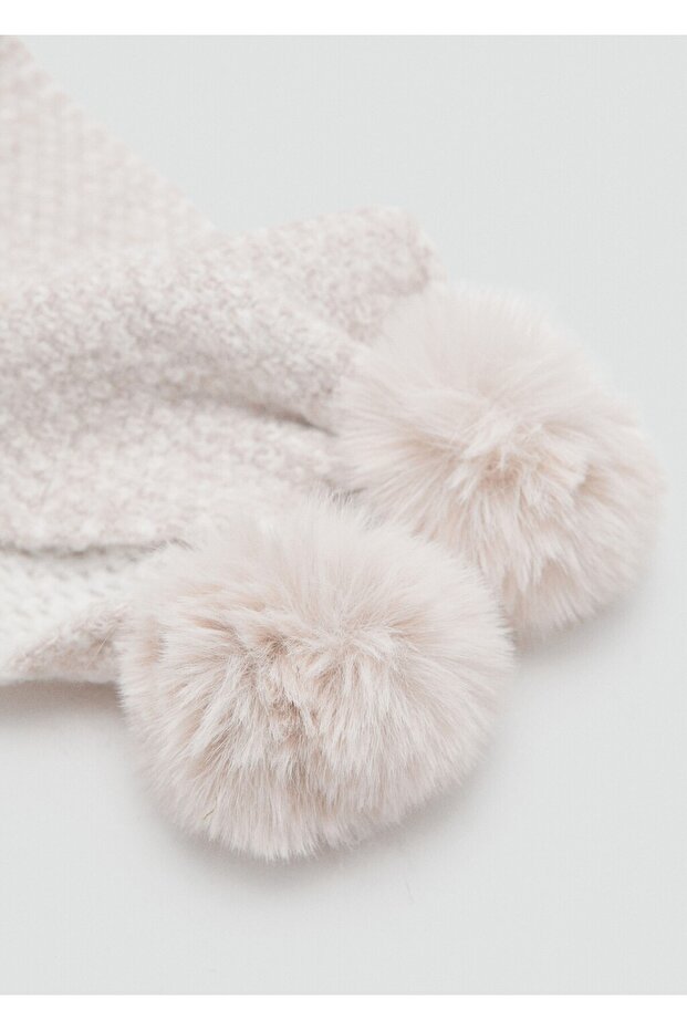 Ponponlu örgü şal - 1