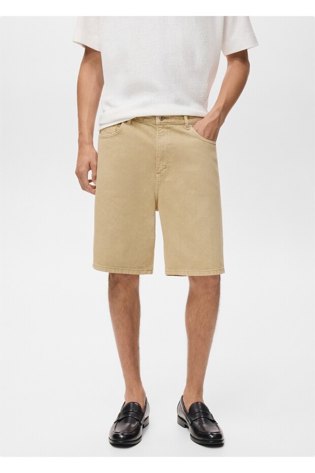 Rahat kesim denim bermuda şort - 1