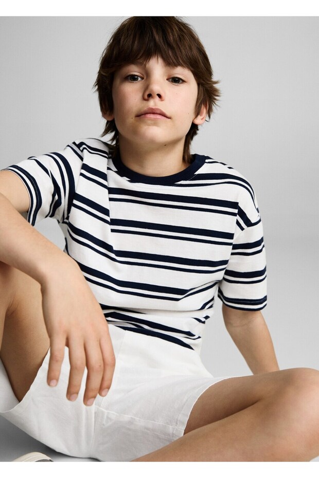 Beli elastik keten bermuda şort - 6