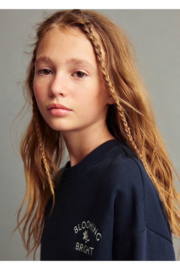 Çiçek desenli sweatshirt elbise - 6