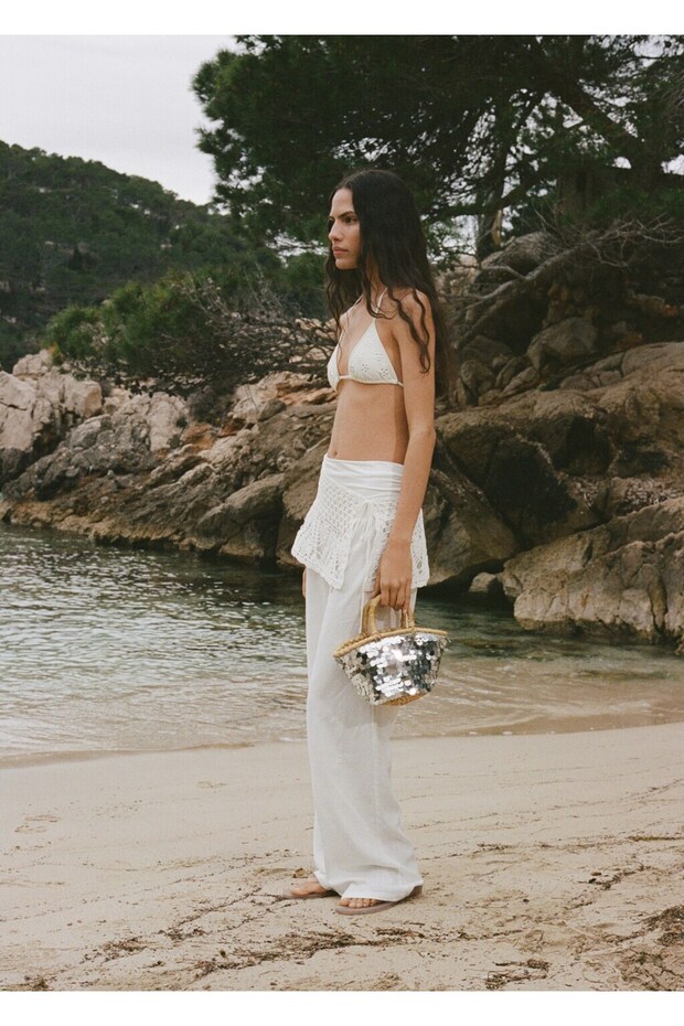 Payetli mini sepet çanta - 2