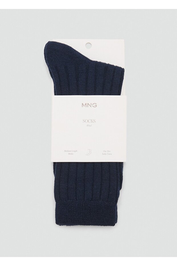 Yün karışımlı fitilli çoraplar - 4