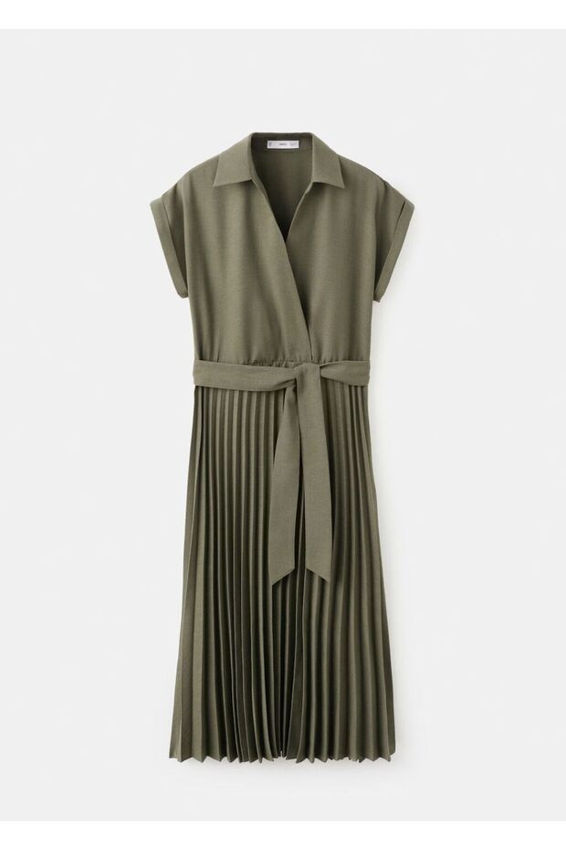 Pileli gömlek elbise - 3