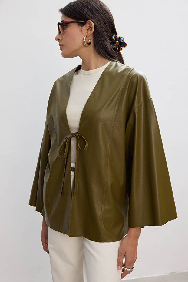 HAKİ DERİ KİMONO - 2