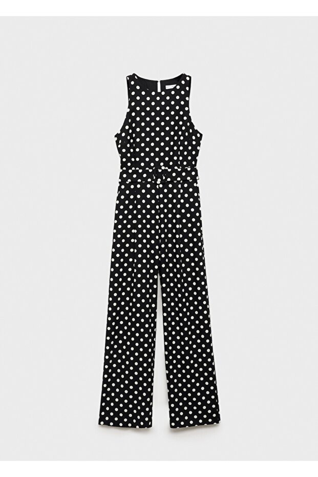 Puantiyeli kemerli tulum - 3