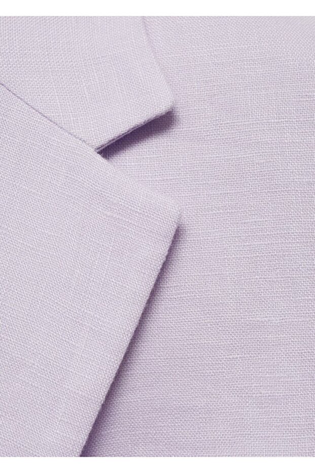 Keten crop blazer ceket - 8