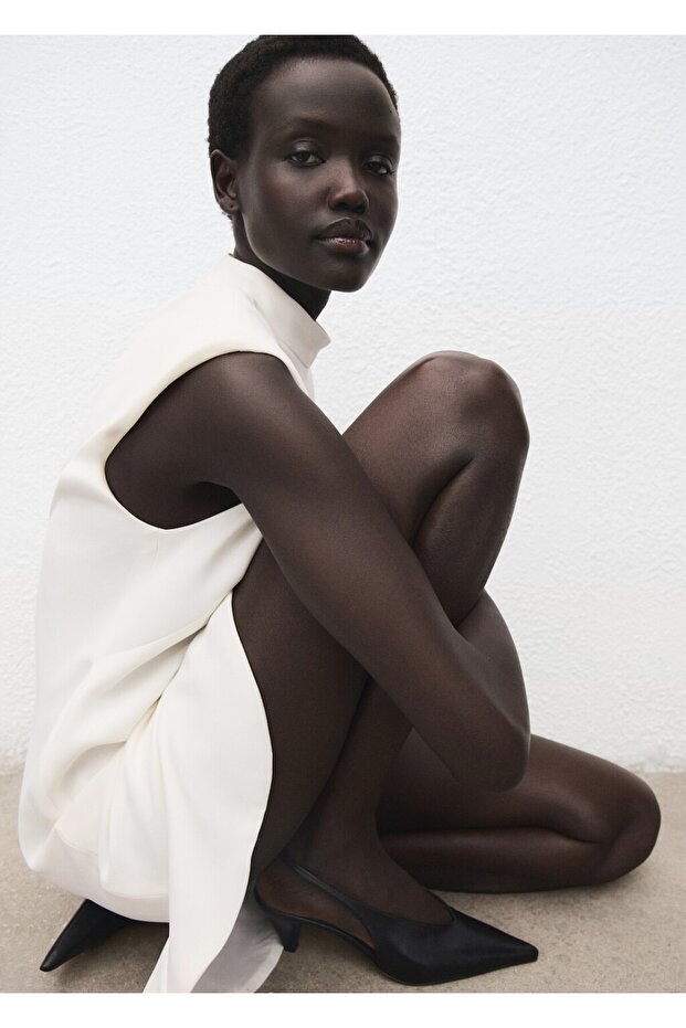 Perkins yaka volanlı elbise - 7