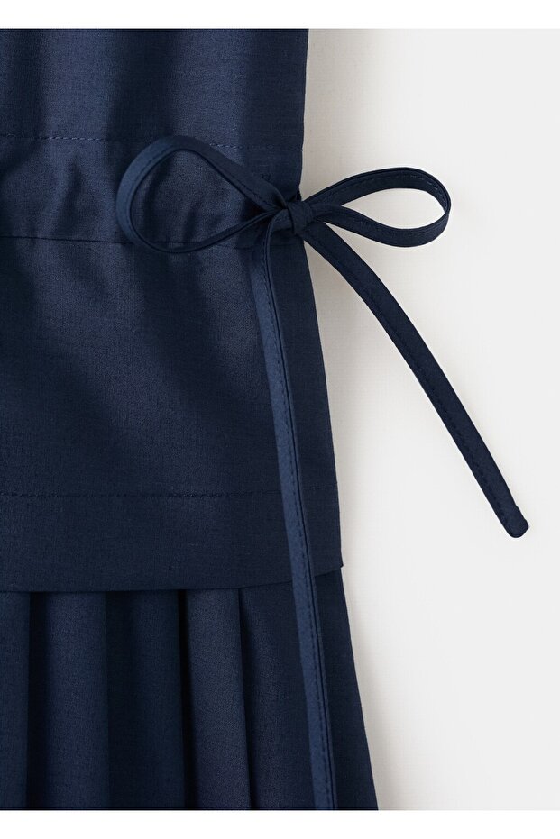 Pileli evaze elbise - 8