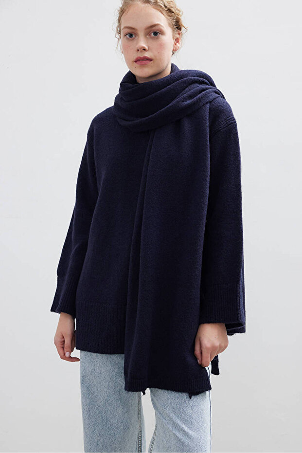 LACİVERT SOFT ATKI - 1