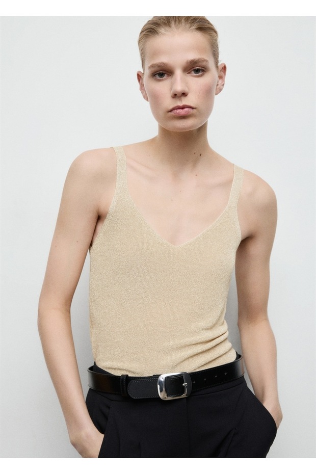 Lureks V yaka triko bluz - 1