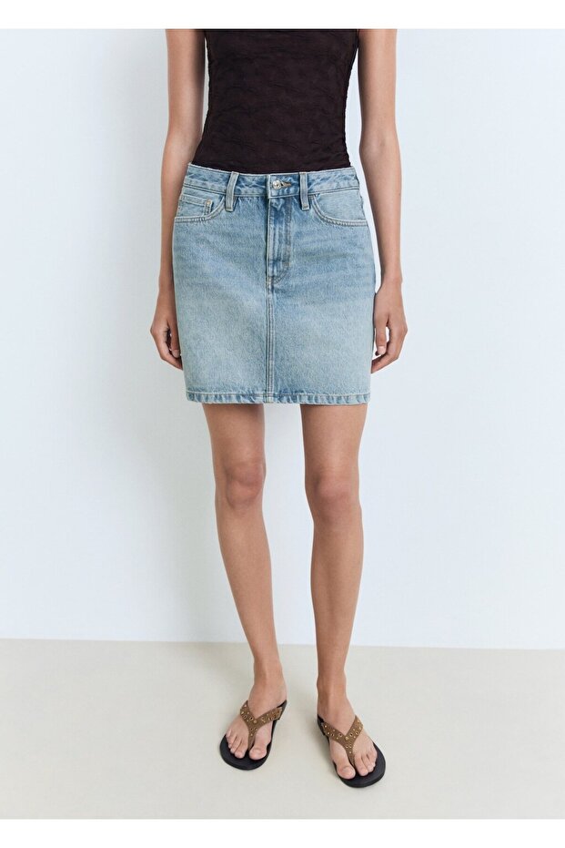 Kısa denim etek - 1