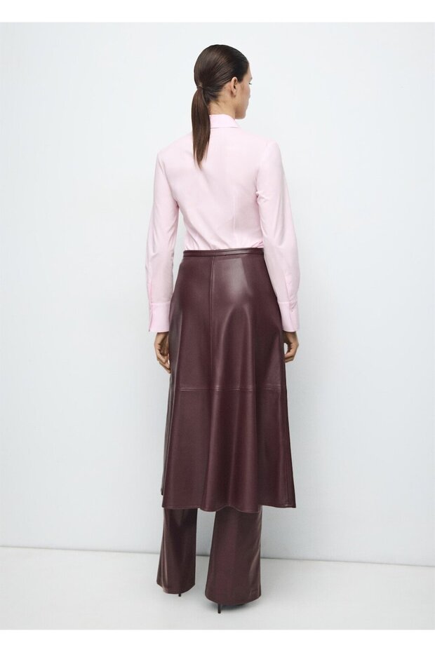 Bedene oturan poplin gömlek - 4