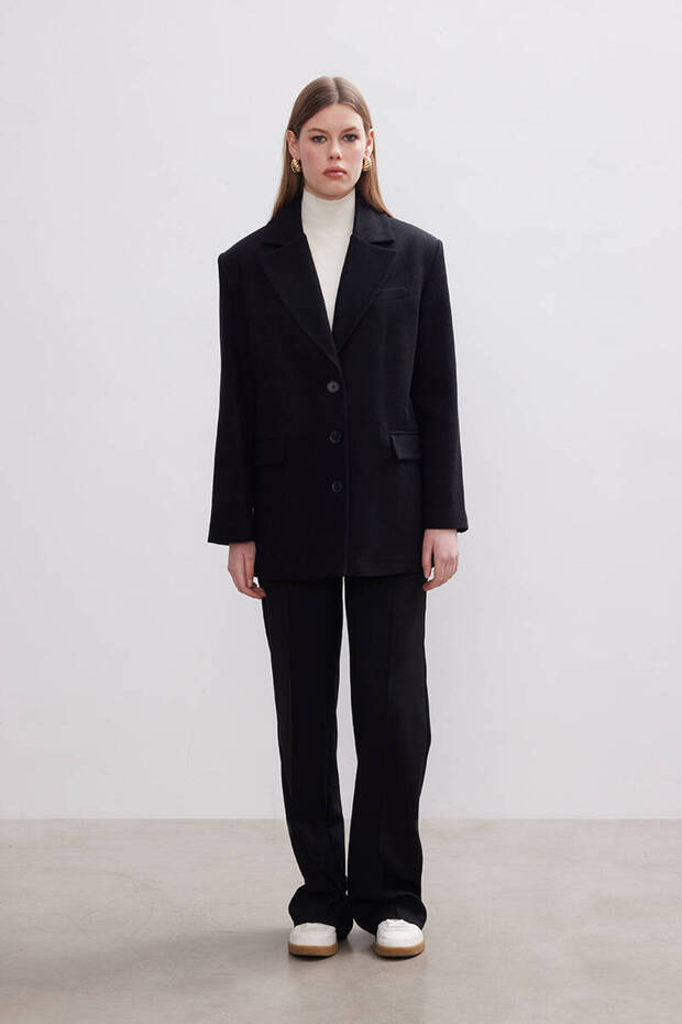 SİYAH KAŞE BLAZER - 2