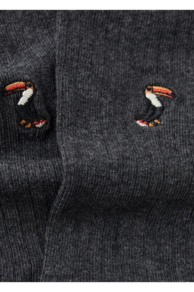 İşlemeli pamuklu çorap - 4