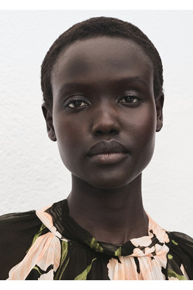 Yarı transparan çiçekli bluz - 6