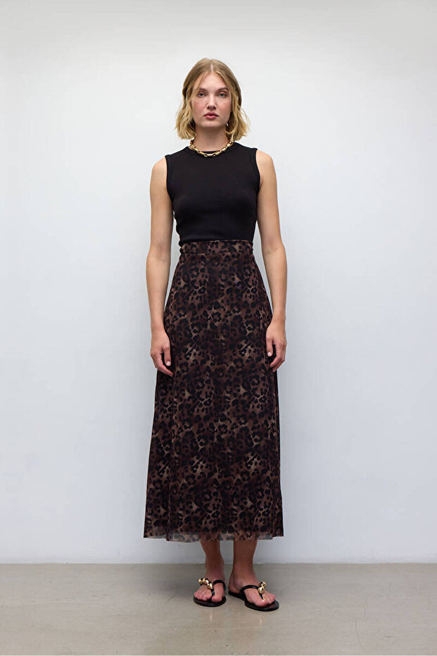 FUSTĂ DE TUL CU MODEL LEOPARD - 6