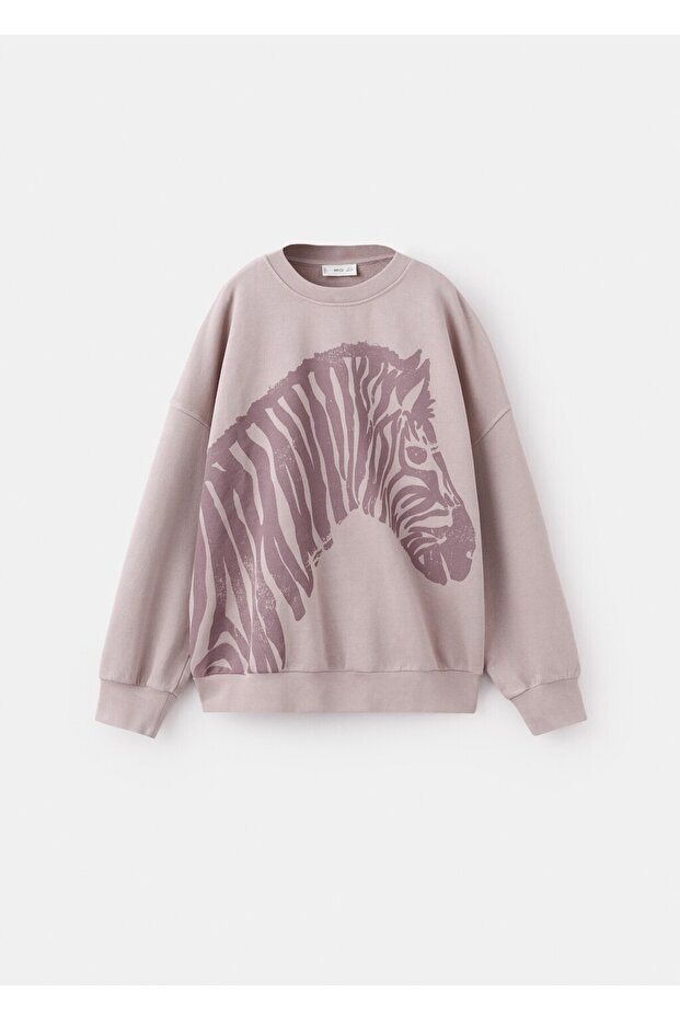 Oversize desenli sweatshirt - 2