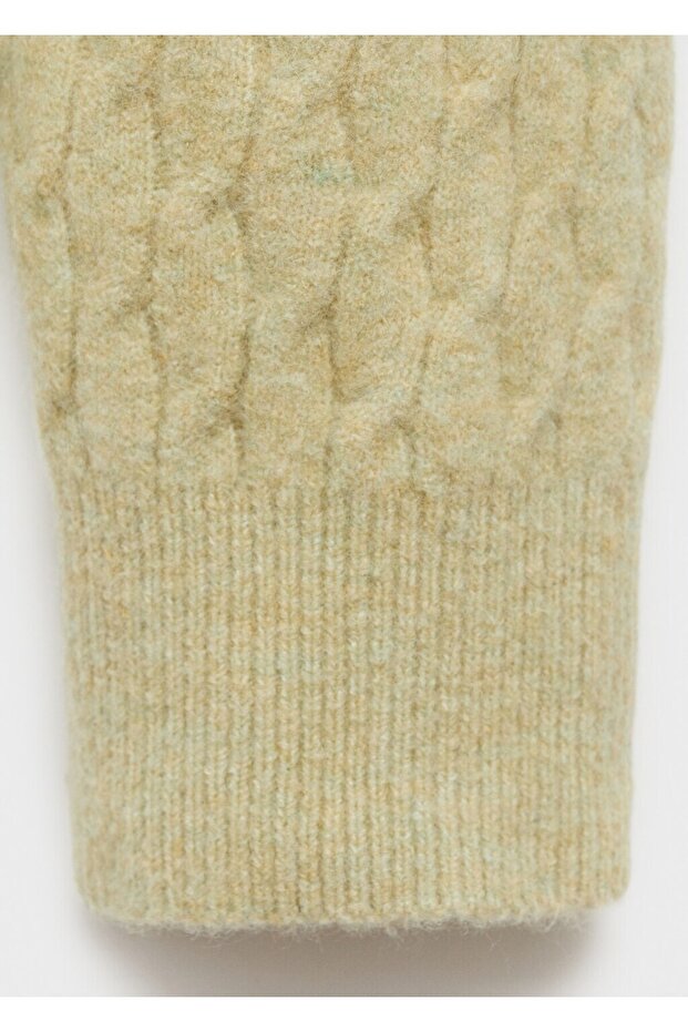 Örgü detaylı triko kazak - 5